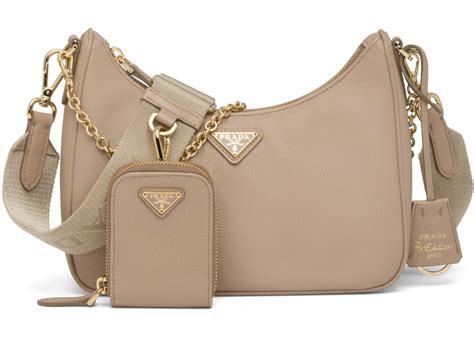 prada handtasche beige leder|prada bag re edition.